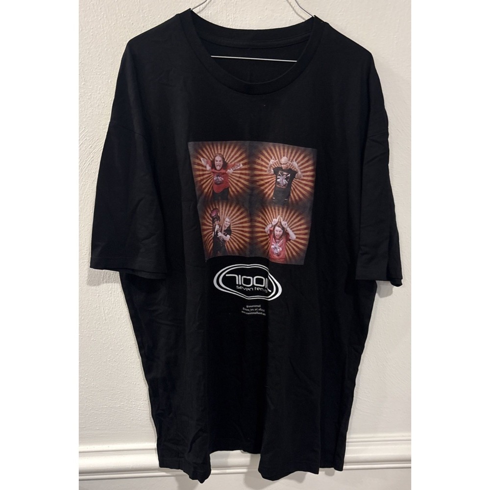 Black Graphic T-Shirt Mens 2XL Band Style Photo Print Tee